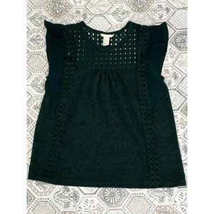 Dark Green Blouse Top by H&M Size Small